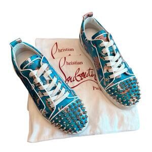 Christian Louboutin Louis Junior Spikes Sneakers Oddyssey Print EU 40 US Men's 7